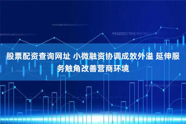 股票配资查询网址 小微融资协调成效外溢 延伸服务触角改善营商环境